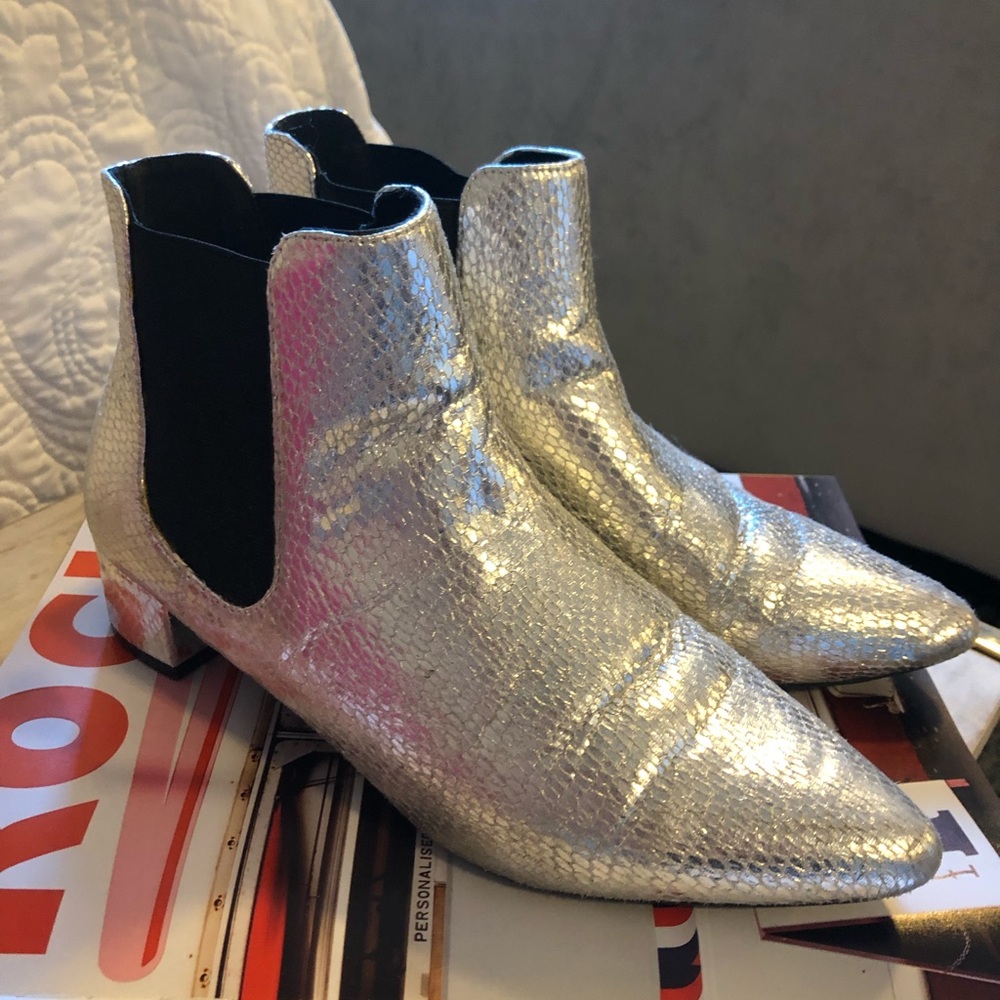 Top Shop Metallic Booties